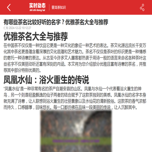 有哪些茶名比较好听的名字？优雅茶名大全与推荐-2025普洱茶知识